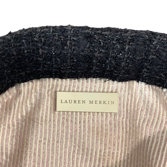 Lauren Merkin Clutch Black Gray Tweed Sparkle - Picture 6 of 10